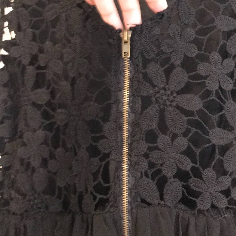 Black crotchet top dress
